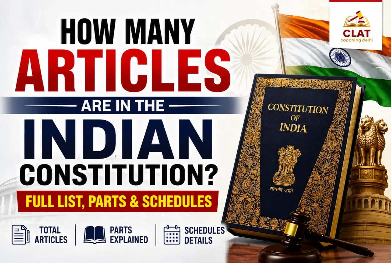 The Indian Constitution had 395 articles in 1949 and about 448 today, in 25 parts and 12 schedules. The accurate count, the full structure and important articles, from CLAT Coaching Delhi